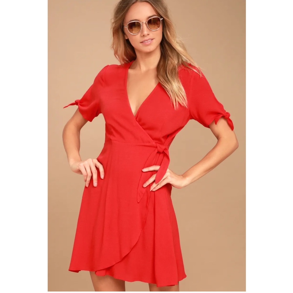 Lulus My Philosophy Red Wrap Dress